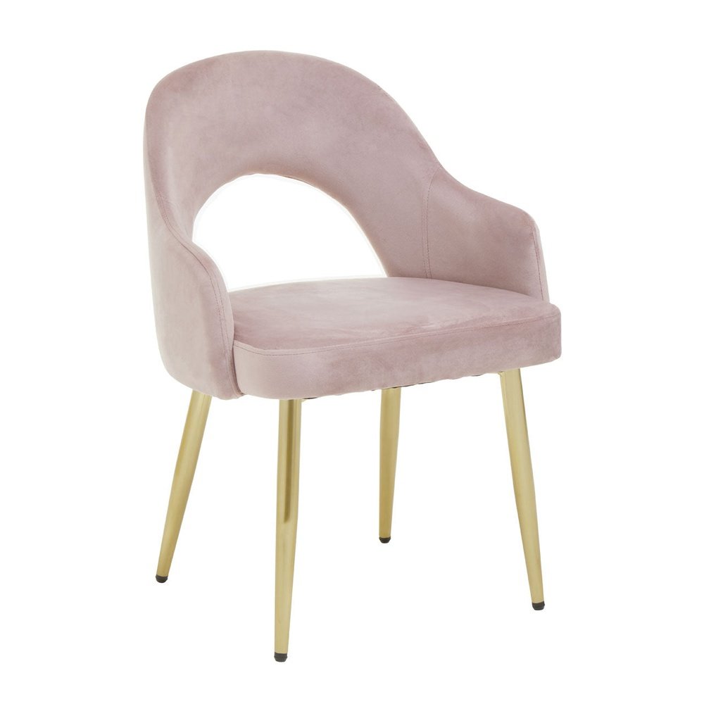 Product photograph of Olivia S Demi Dining Chair In Dusky Pink Velvet from Olivia's.