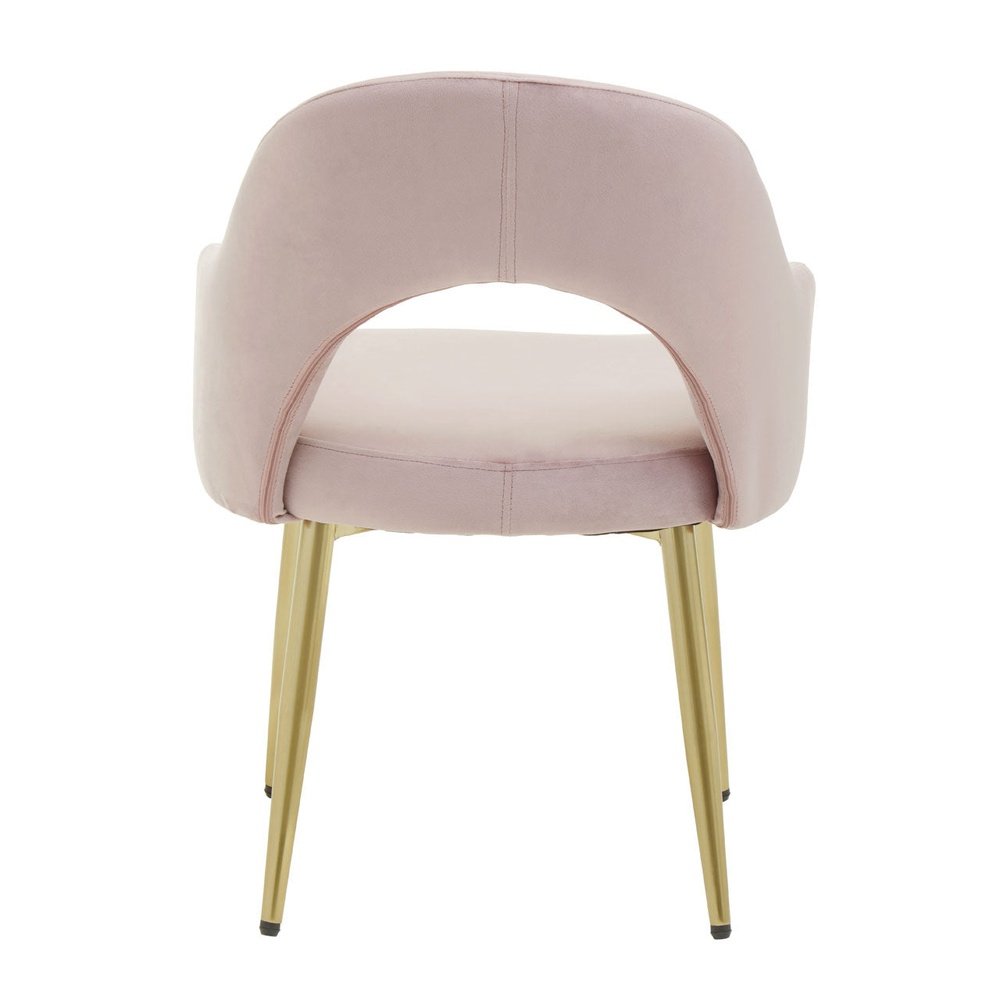 Product photograph of Olivia S Demi Dining Chair In Dusky Pink Velvet from Olivia's.