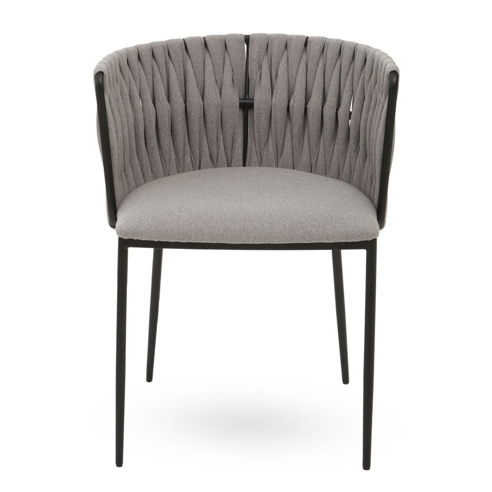 Olivias Giselle Dining Chair In Grey Fabric Black Frame