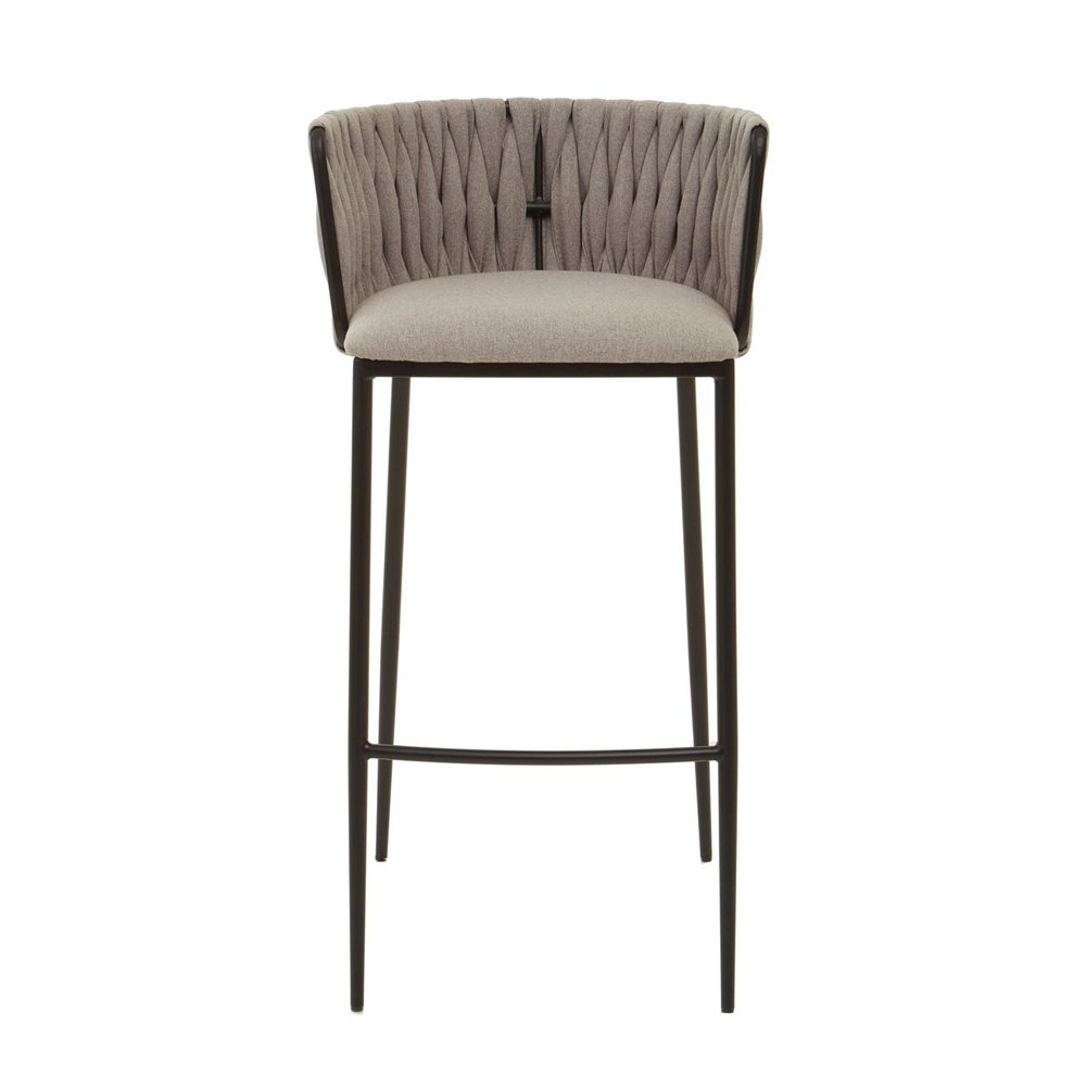 Product photograph of Olivia S Giselle Bar Chair In Grey Fabric Black Frame from Olivia's.