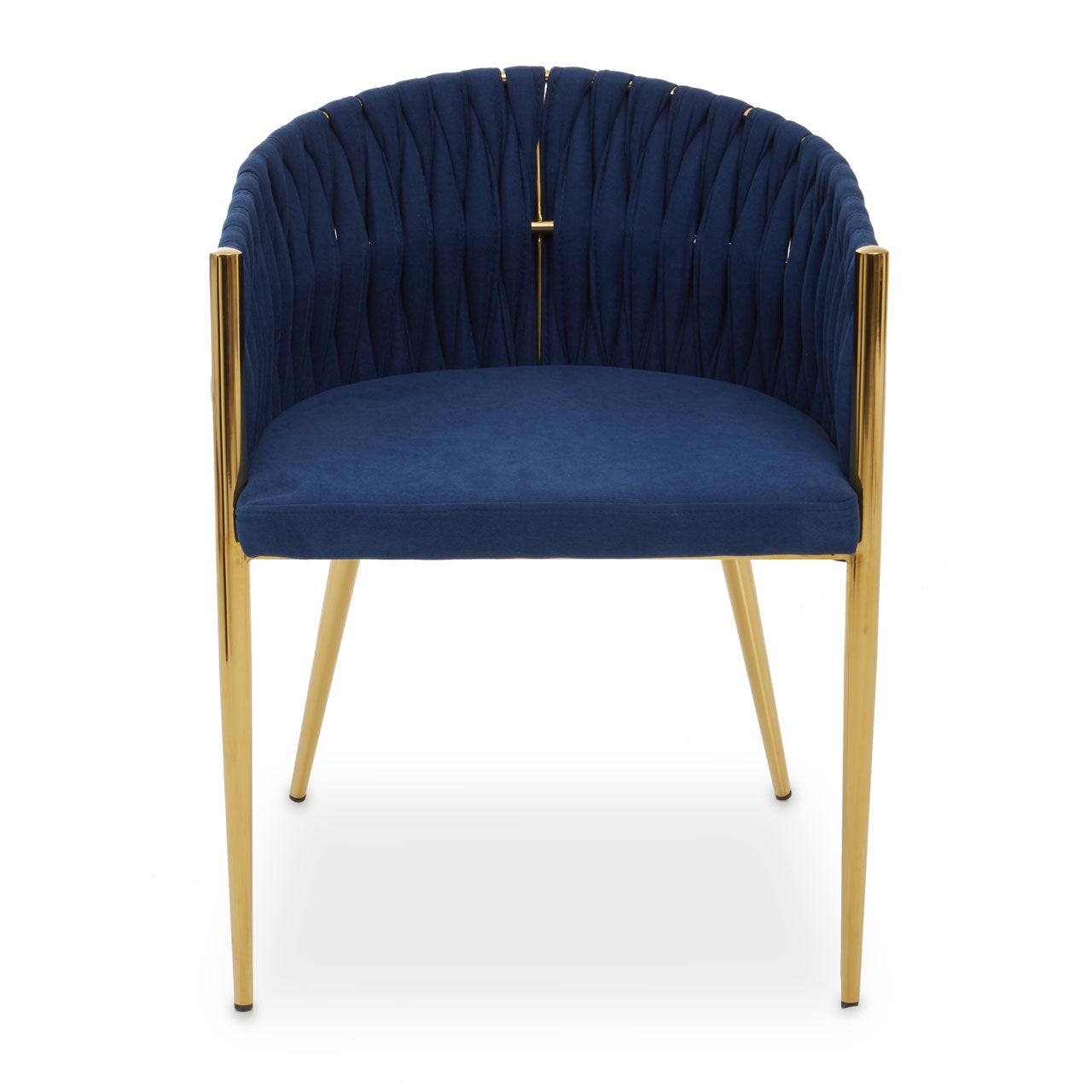 Product photograph of Olivia S Giselle Dining Chair In Blue Fabric Gold Frame from Olivia's