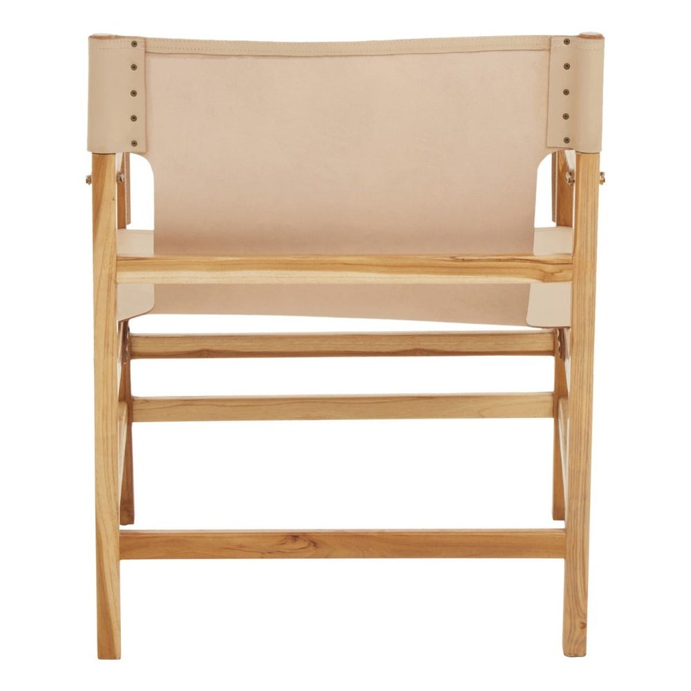 Product photograph of Olivia S Kira Accent Chair In Natural Teak Natural Leather from Olivia's.