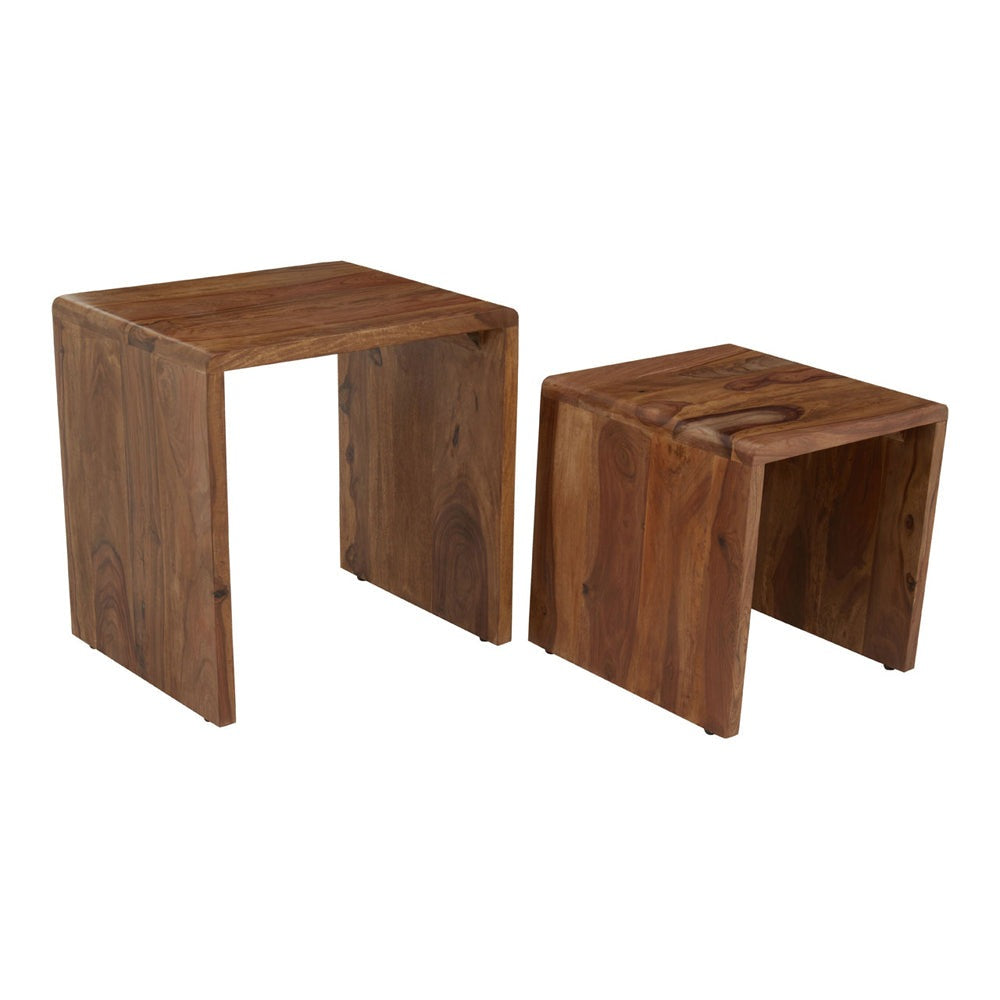 Product photograph of Olivia S Soft Industrial Collection - Surat Sheesham Nesting Tables from Olivia's.