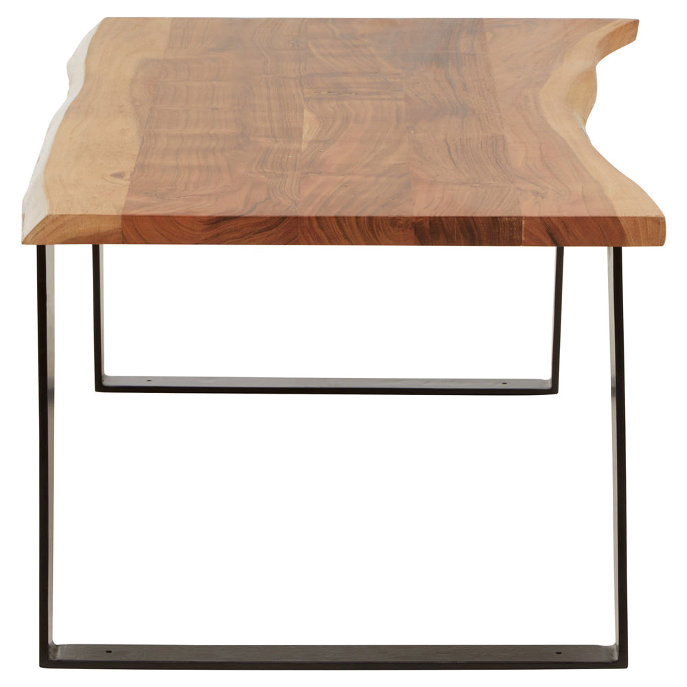 Product photograph of Olivia S Soft Industrial Collection - Sura Acacia Wood Looped Iron Base Coffee Table from Olivia's.