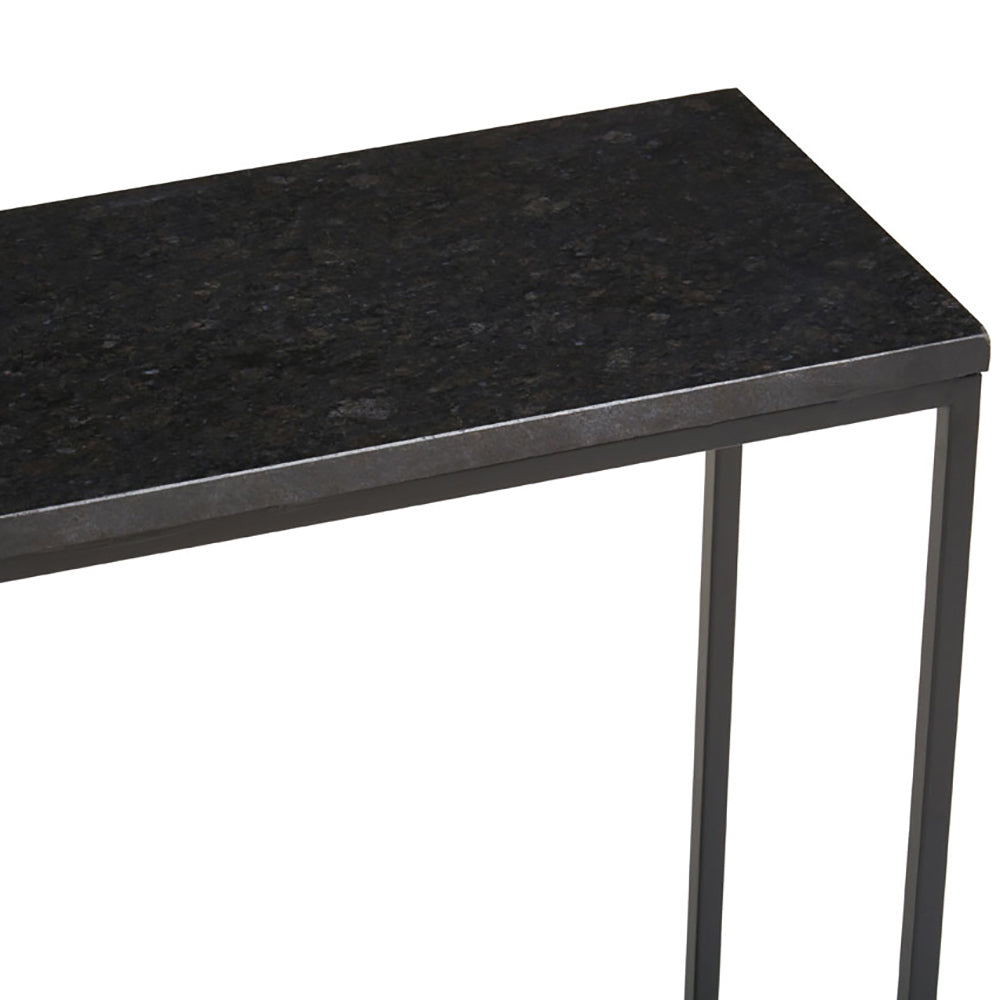 Product photograph of Olivia S Soft Industrial Collection - Templa Black Marble Console Table from Olivia's.