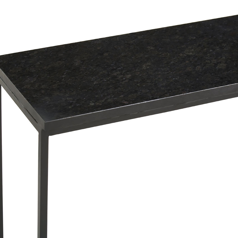 Product photograph of Olivia S Soft Industrial Collection - Templa Black Marble Console Table from Olivia's.