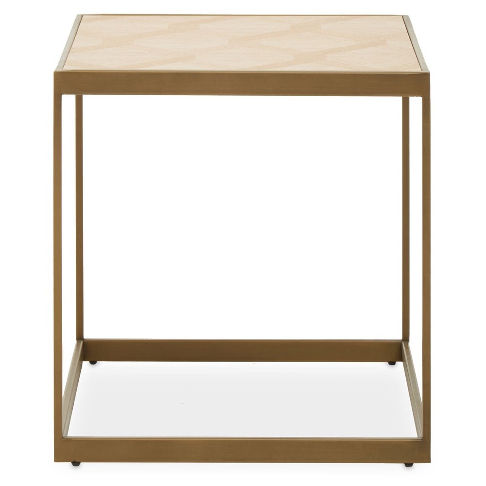 Product photograph of Olivia S Grayson Small End Table In Oak Brushed Brass from Olivia's