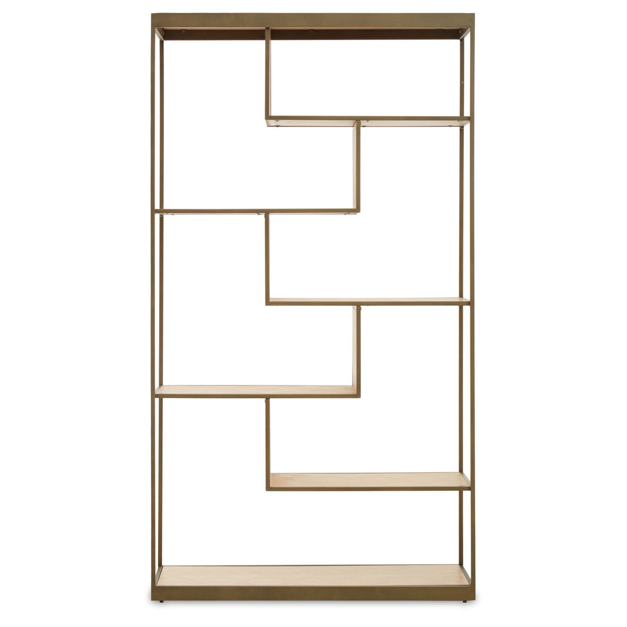 Product photograph of Olivia S Grayson Multi Shelf Unit In Oak Brushed Brass from Olivia's