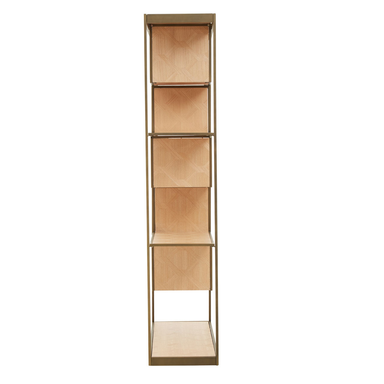 Product photograph of Olivia S Grayson Multi Shelf Unit In Oak Brushed Brass from Olivia's.