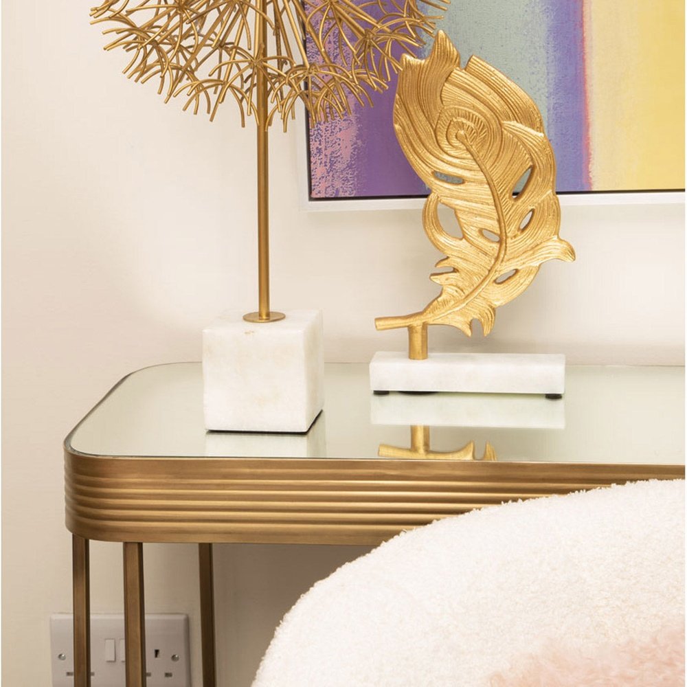 Product photograph of Olivia S Ellis Console Table In Mirror Gold from Olivia's.