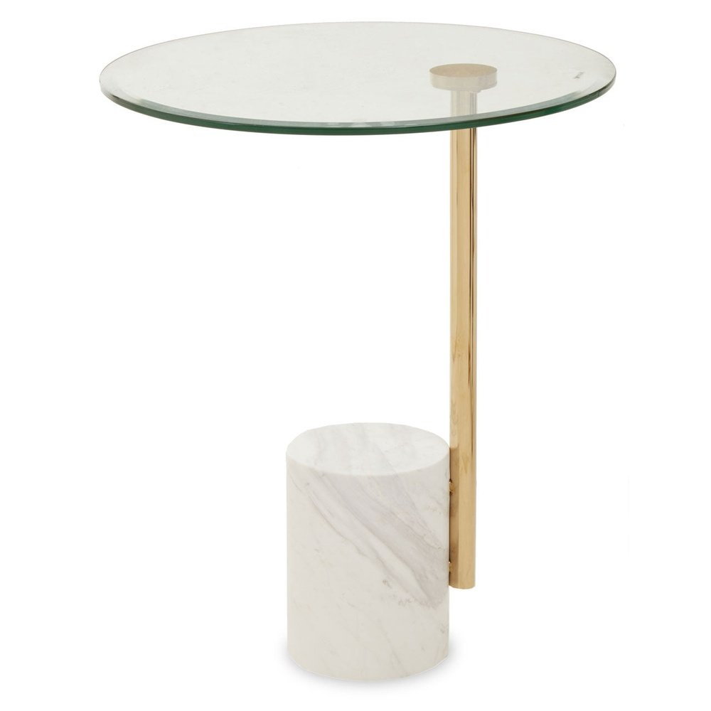 Product photograph of Olivia S Orion Side Table In White Gold from Olivia's