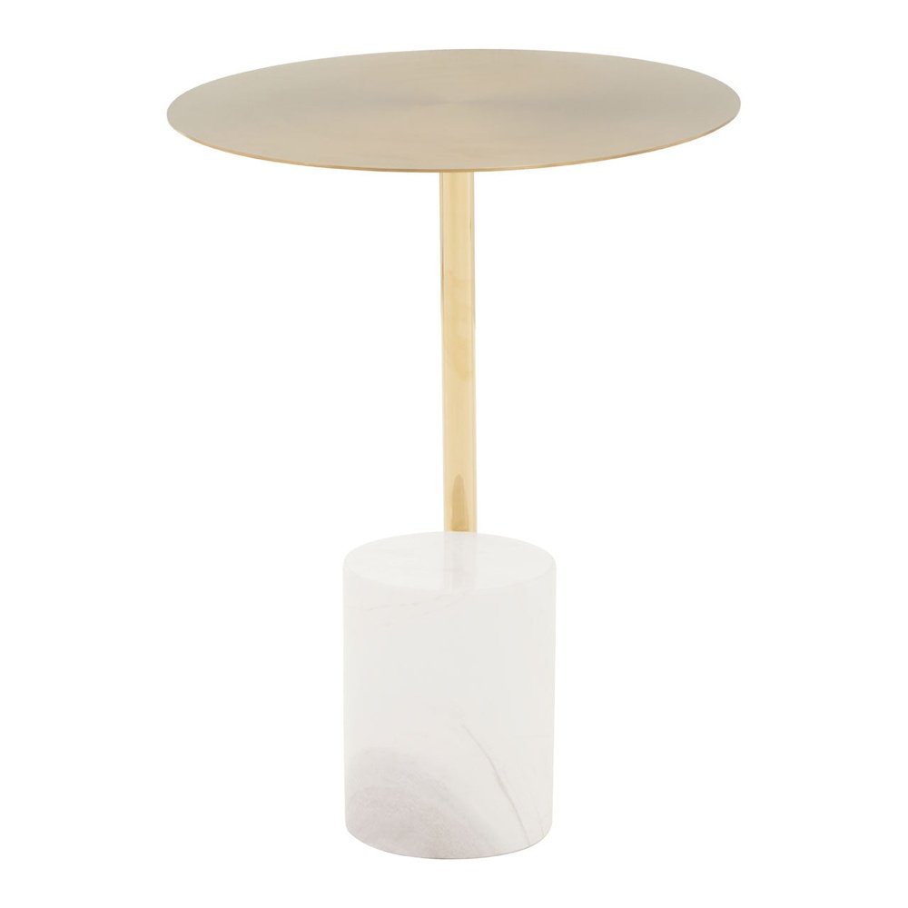 Product photograph of Olivia S Orion Side Table In Gold White from Olivia's.