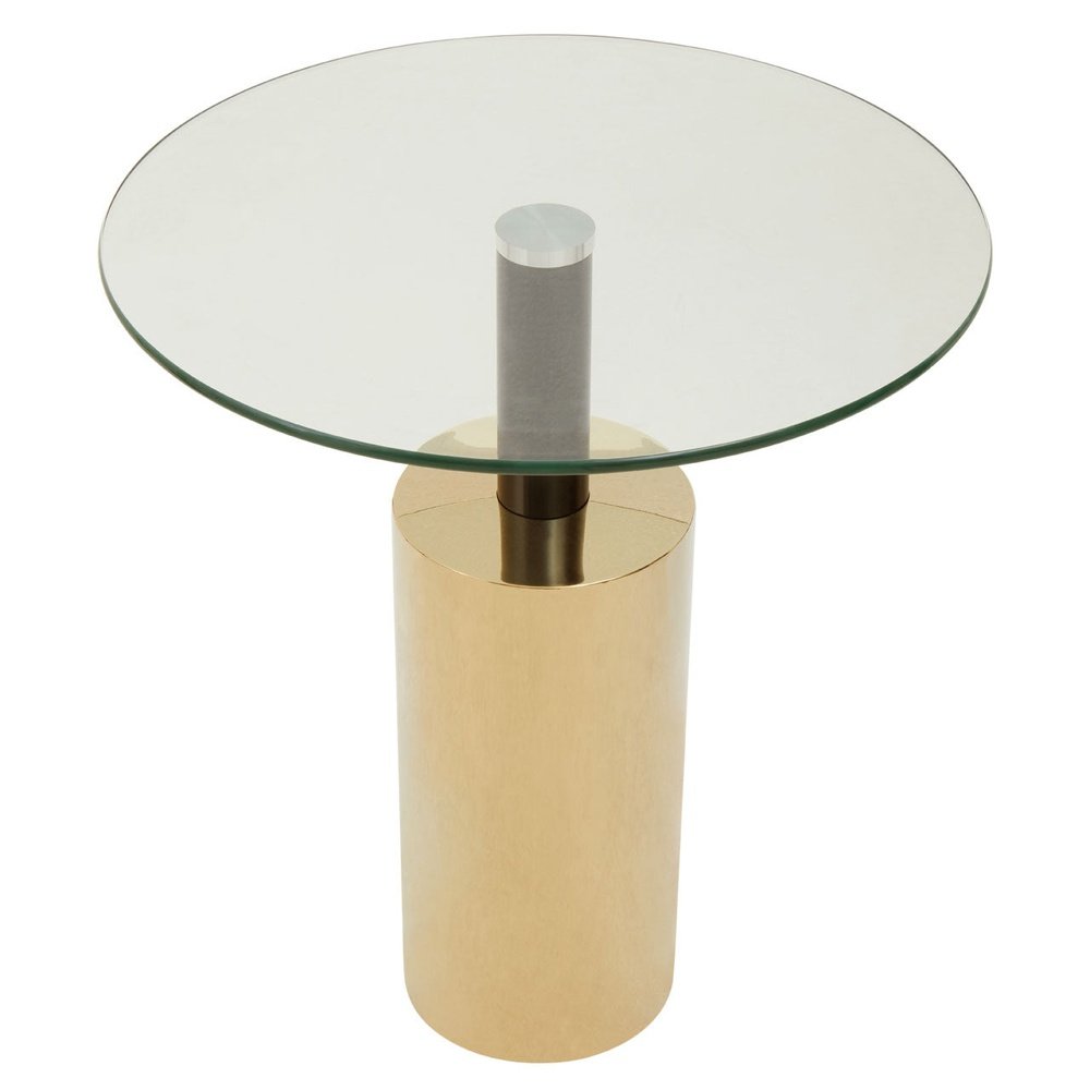Product photograph of Olivia S Olive Side Table In Glass Black Gold from Olivia's.
