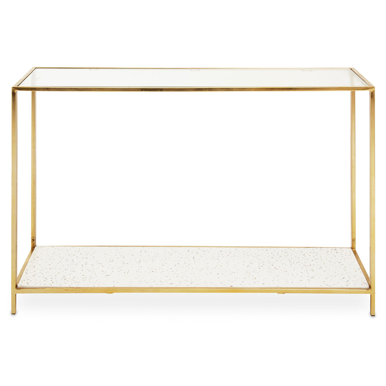 Olivias Nova Console Table In White Gold