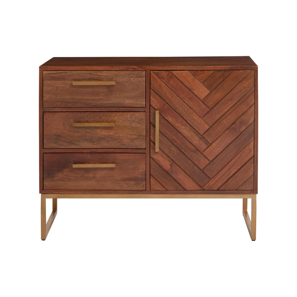 Product photograph of Olivia S Soft Industrial Collection - Gaya Sideboard In Brown Small from Olivia's