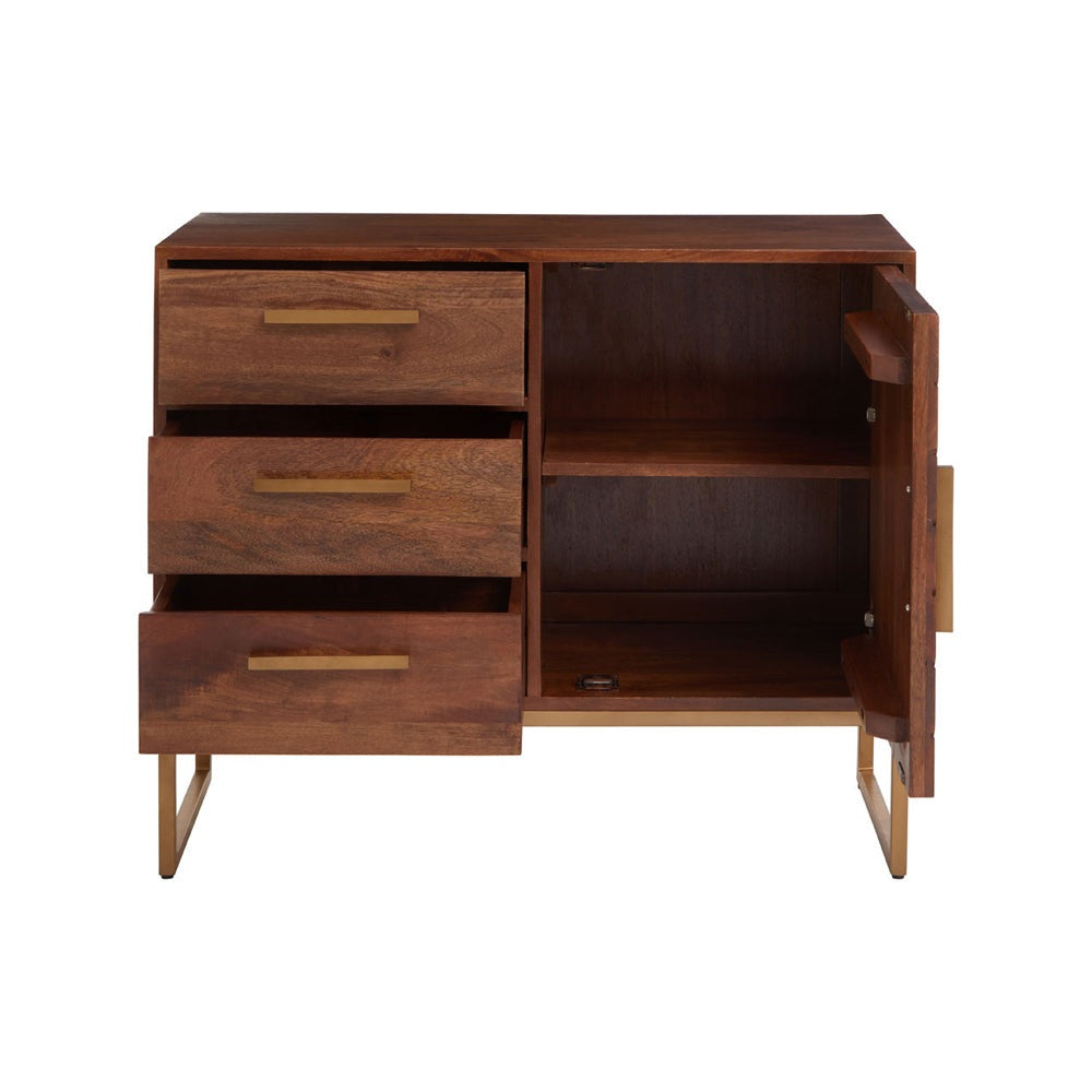Product photograph of Olivia S Soft Industrial Collection - Gaya Sideboard In Brown Small from Olivia's.