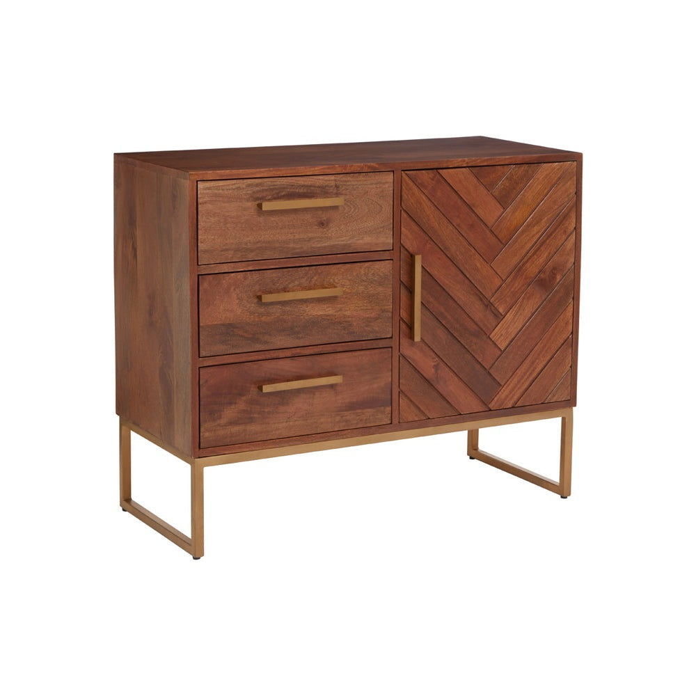 Product photograph of Olivia S Soft Industrial Collection - Gaya Sideboard In Brown Small from Olivia's.