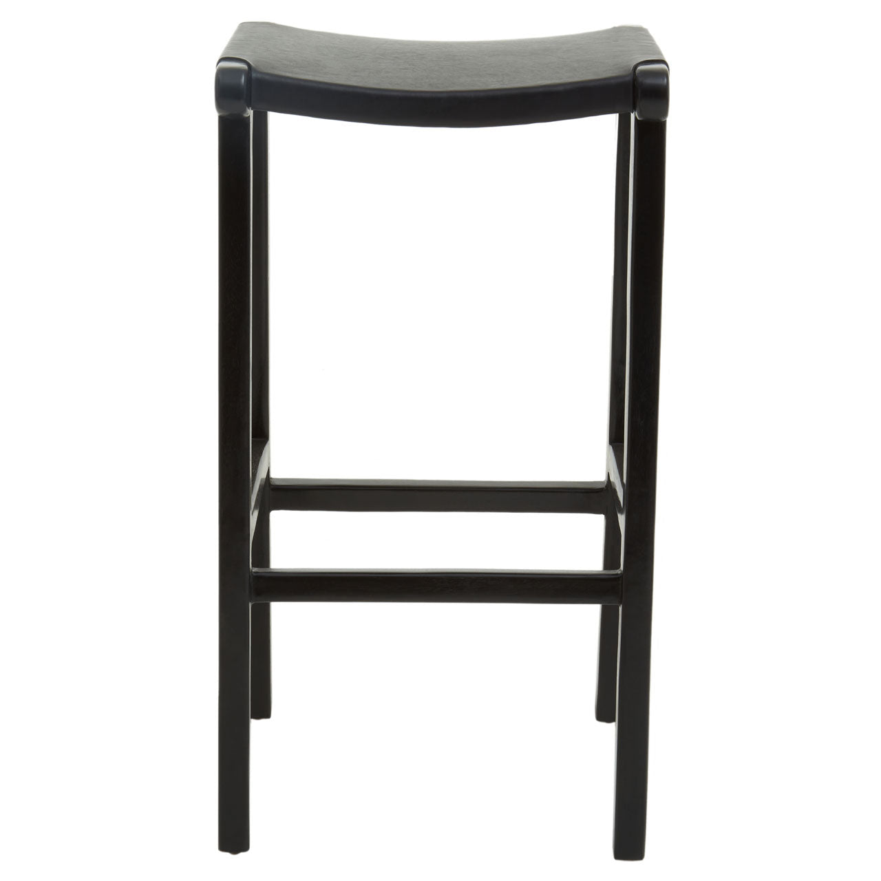 Product photograph of Olivia S Kendri Bar Stool In Black Leather from Olivia's
