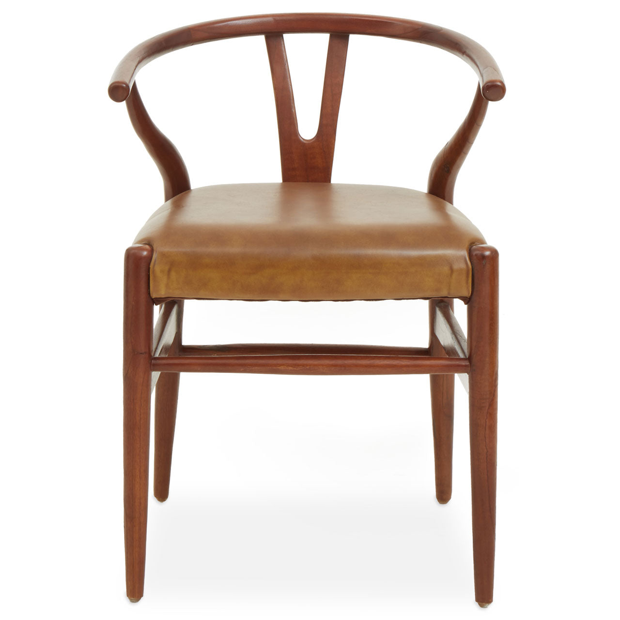 Product photograph of Olivia S Kendri Accent Chair In Brown Leather from Olivia's