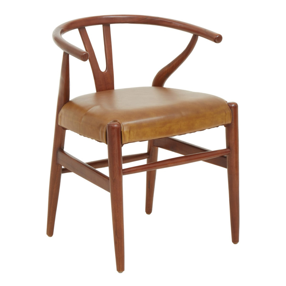 Product photograph of Olivia S Kendri Accent Chair In Brown Leather from Olivia's.