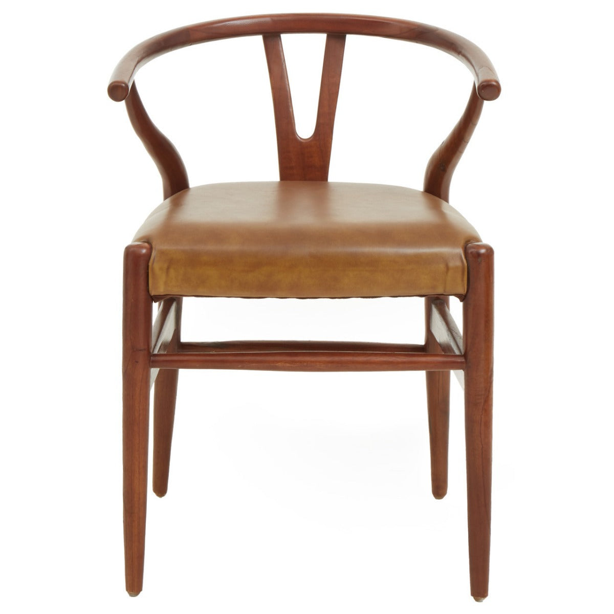 Product photograph of Olivia S Kendri Accent Chair In Brown Leather from Olivia's.