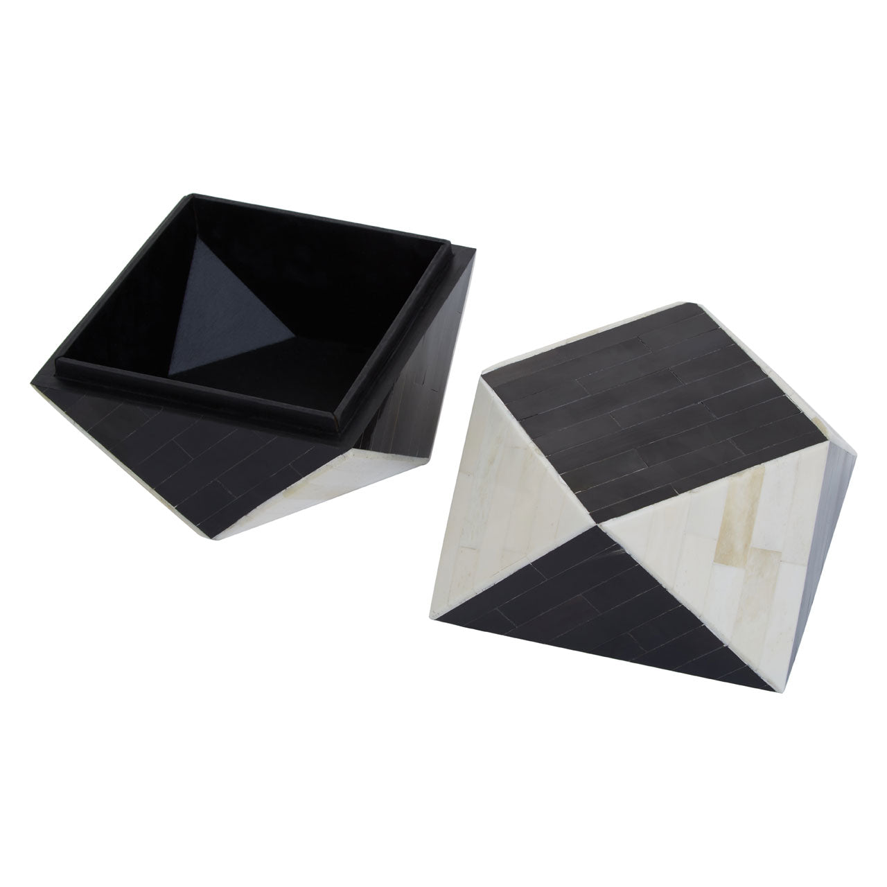 Product photograph of Olivia S Donall Small Diamond Trinket Box In Black White from Olivia's.