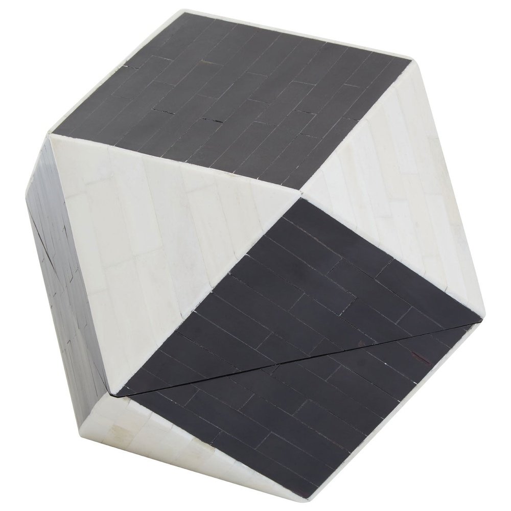 Product photograph of Olivia S Donall Large Diamond Trinket Box In Black White from Olivia's