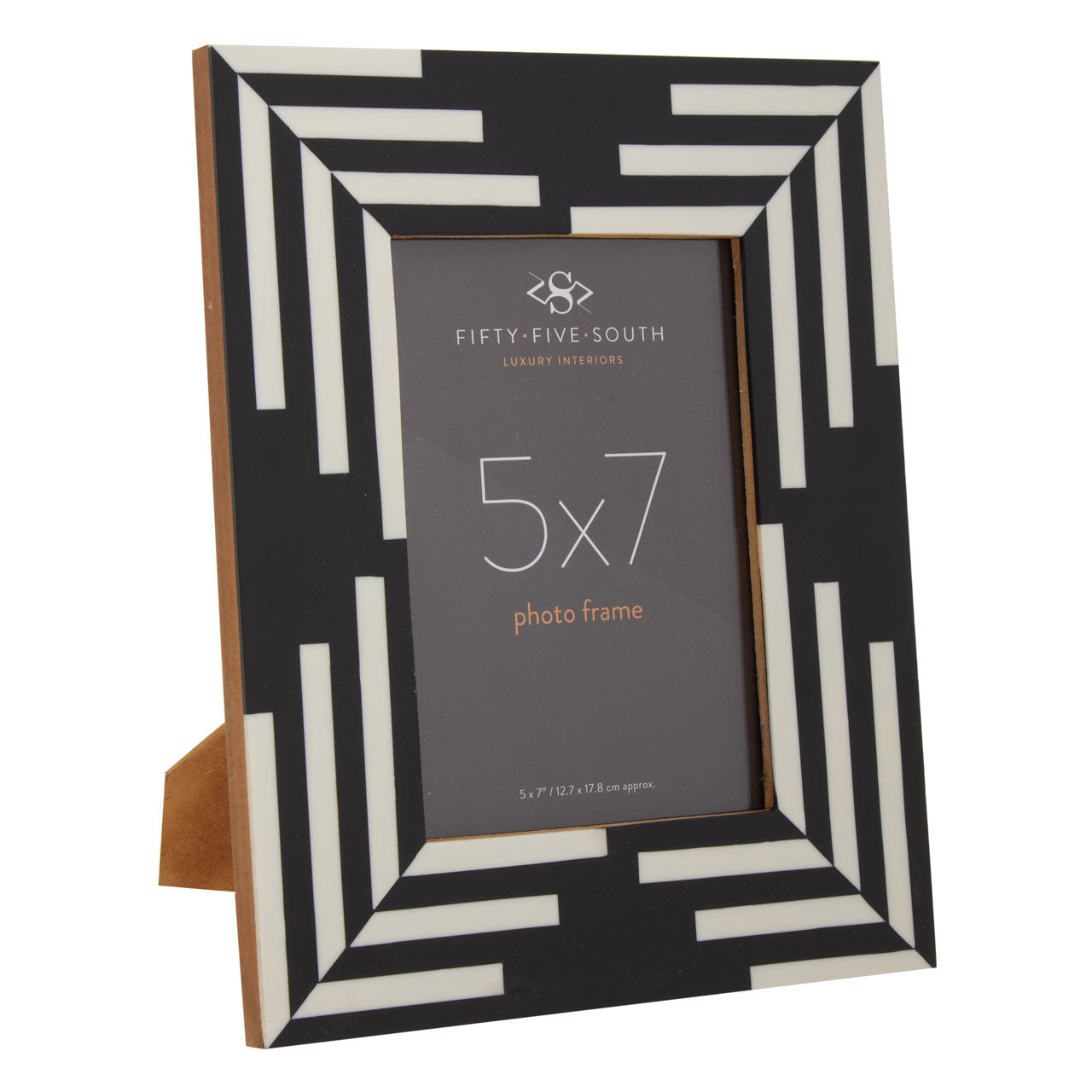 Product photograph of Olivia S Donall 5 X 7 Striped Photo Frame In Black White from Olivia's