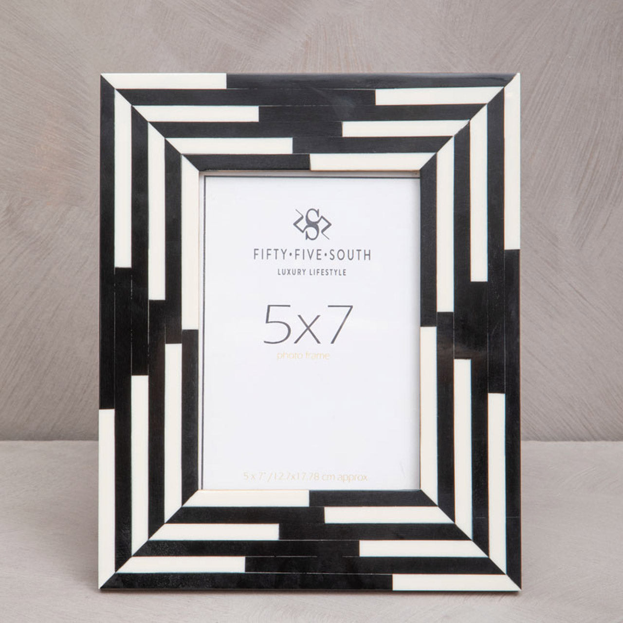 Product photograph of Olivia S Donall 5 X 7 Striped Photo Frame In Black White from Olivia's.
