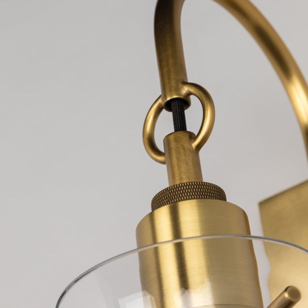 Product photograph of Hudson Valley Lighting Ivy 1 Light Wall Sconce In Aged Brass from Olivia's.