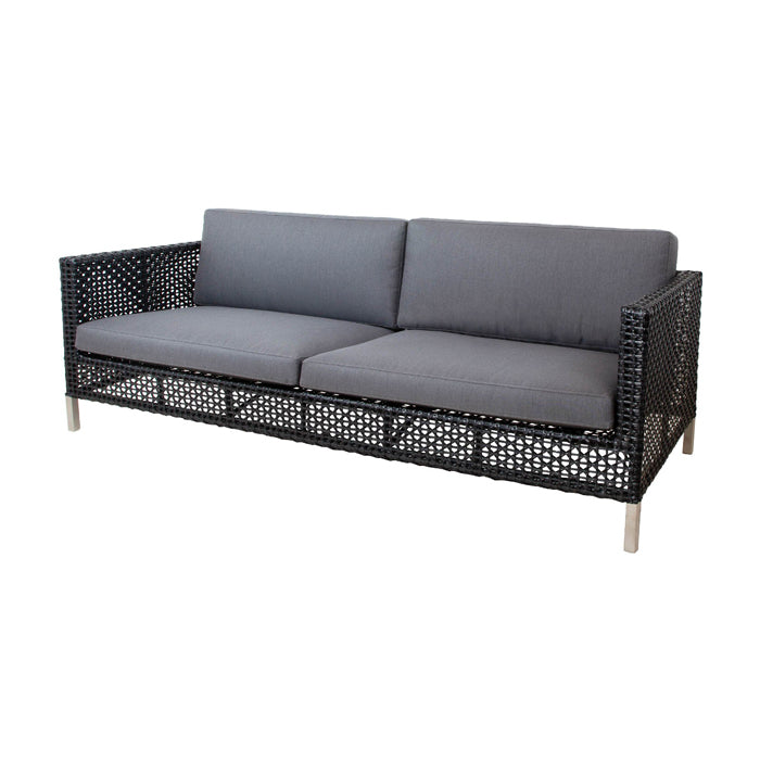 Cane Line Connect 3 Seater Outdoor Sofa Black Anthracite