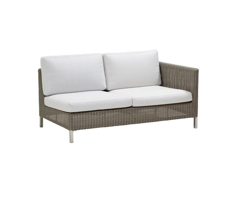 Product photograph of Cane-line Connect 2-seater Outdoor Sofa Left Module Fiber Taupe from Olivia's.