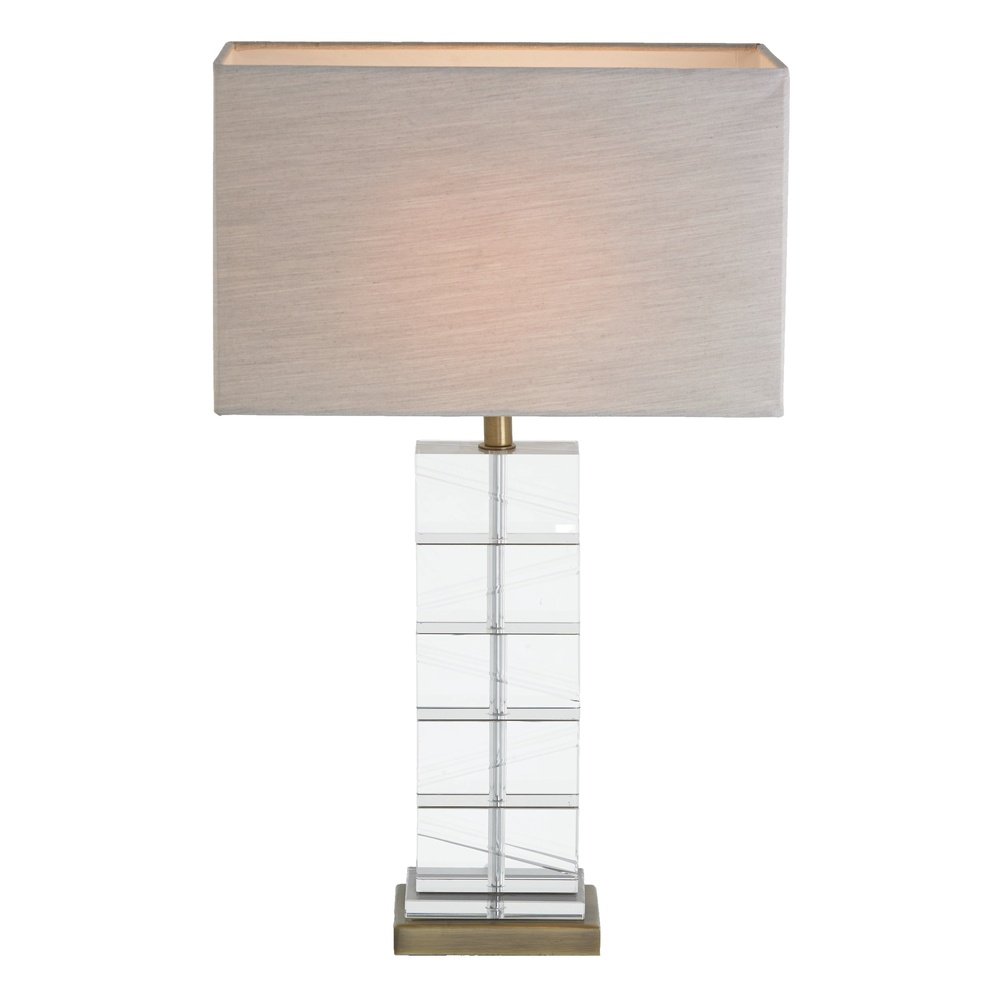 Product photograph of Rv Astley Antique Table Lamp Brass Clear Crystal from Olivia's