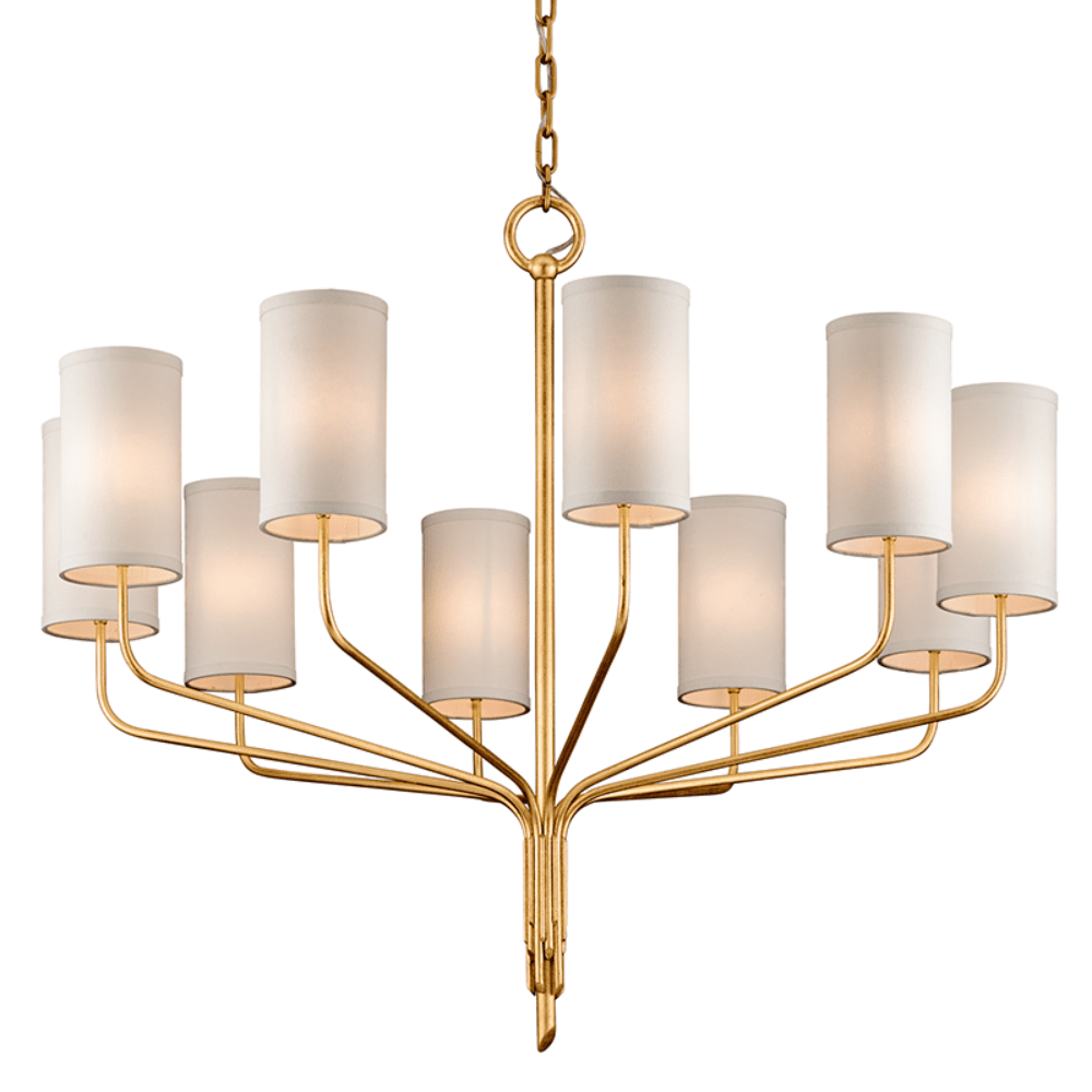 Product photograph of Hudson Valley Lighting Juniper Chandelier In Textured Gold Leaf 10 Light from Olivia's.