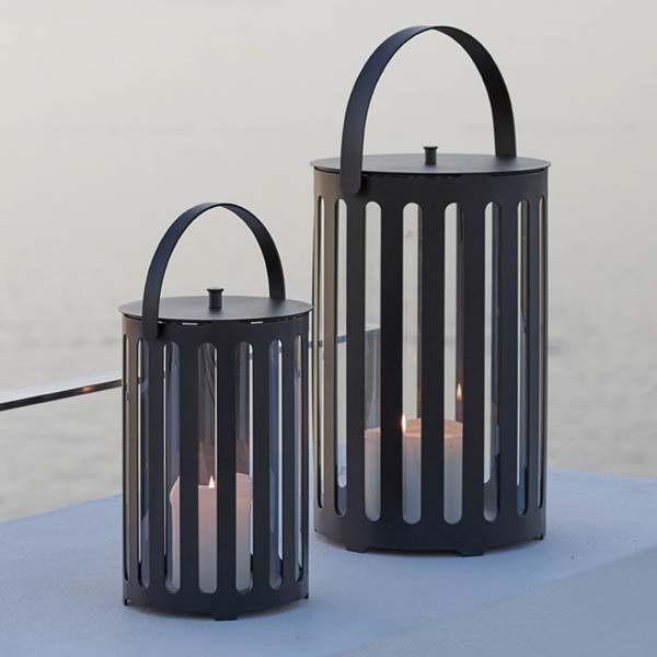 Product photograph of Cane-line Lighttube Lantern Small Lava Grey from Olivia's