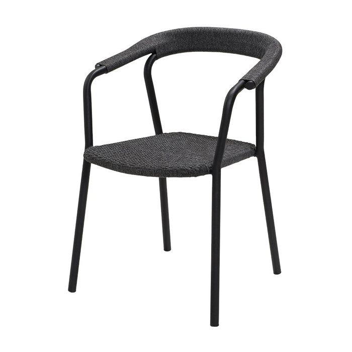 Product photograph of Cane-line Noble Stackable Outdoor Armchair Dark Grey from Olivia's