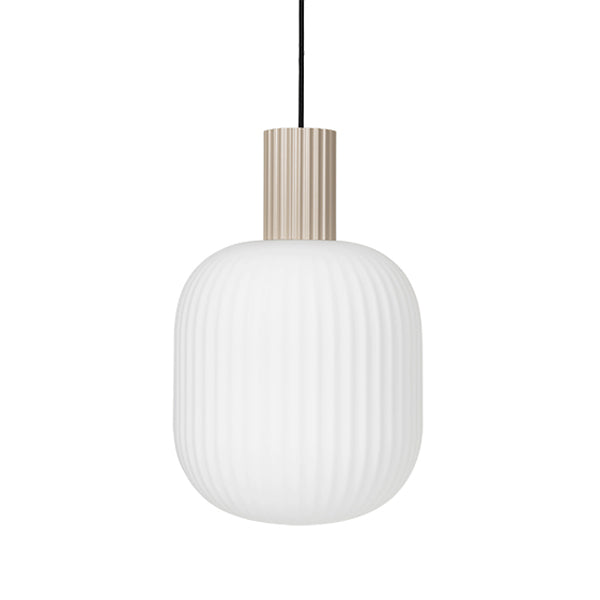 Product photograph of Broste Copenhagen Lolly Ceiling Light Opal Glass Metal Sand Large from Olivia's.