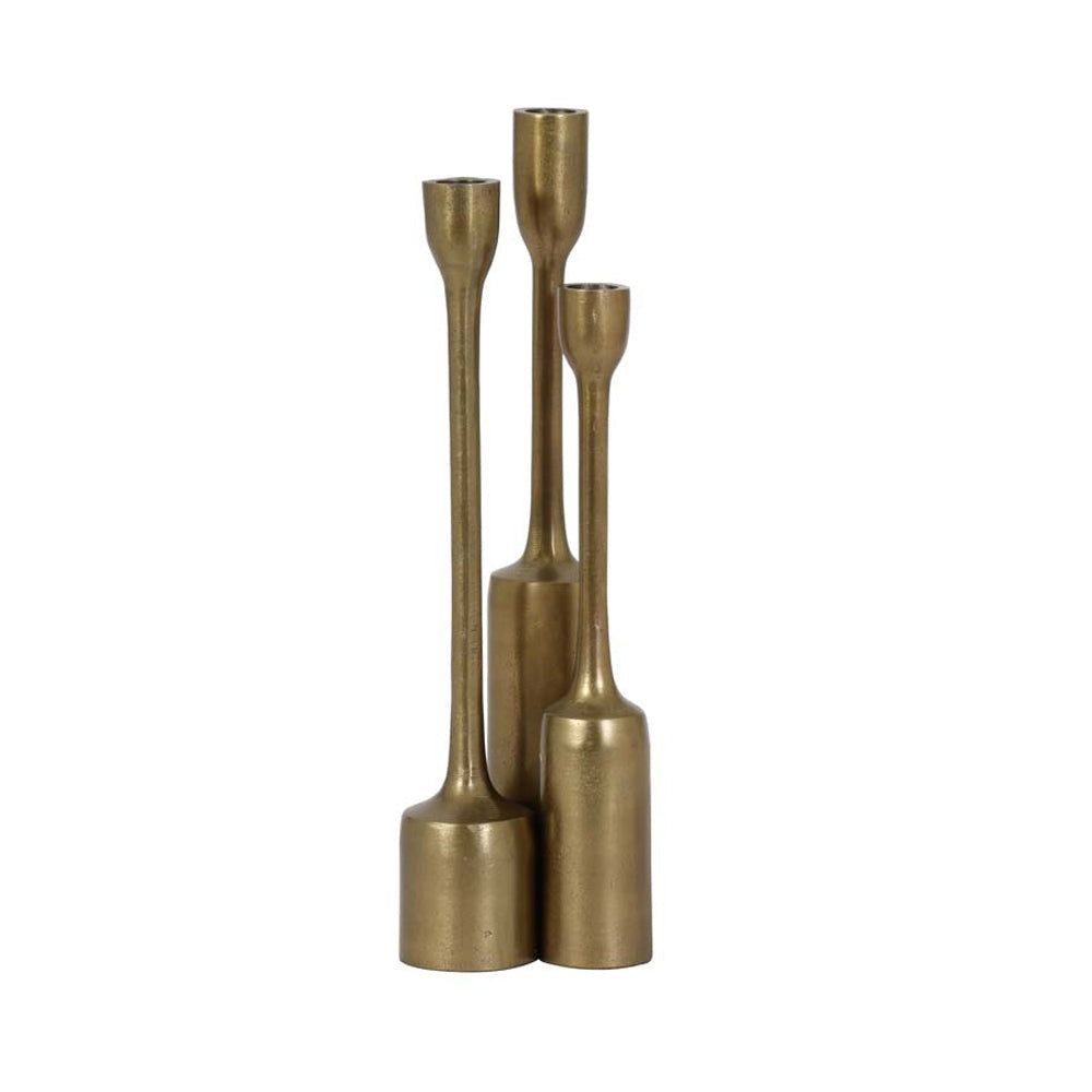 Product photograph of Light Living Trescales Antique Bronze Candle Holders - Set Of 3 from Olivia's.