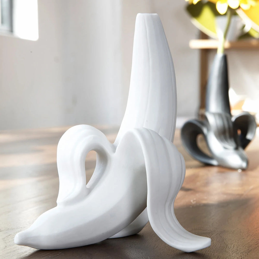 Product photograph of Jonathan Adler Banana Vase White from Olivia's.