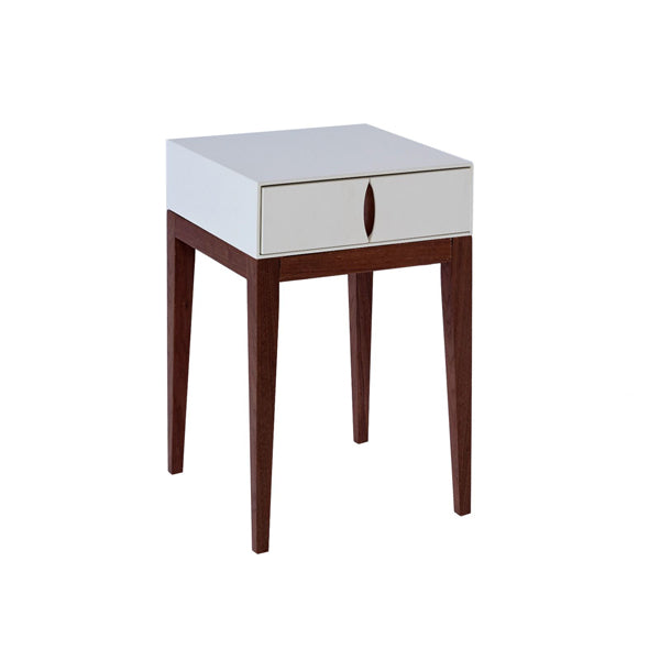 Product photograph of Gillmore Lux Shadow White Lacquer Matt Square Side Table from Olivia's