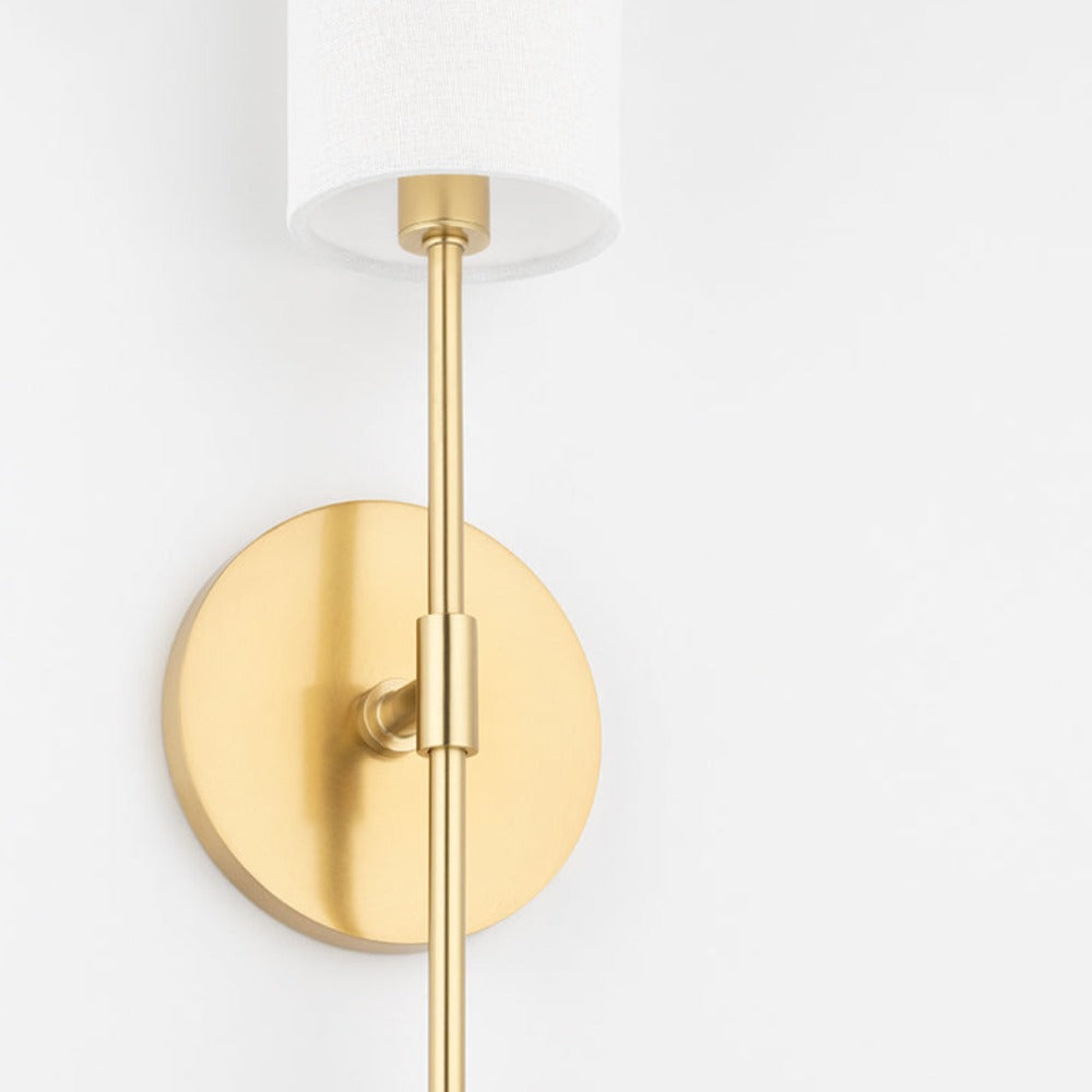 Product photograph of Hudson Valley Lighting Olivia 1 Light Wall Sconce In Aged Brass from Olivia's.