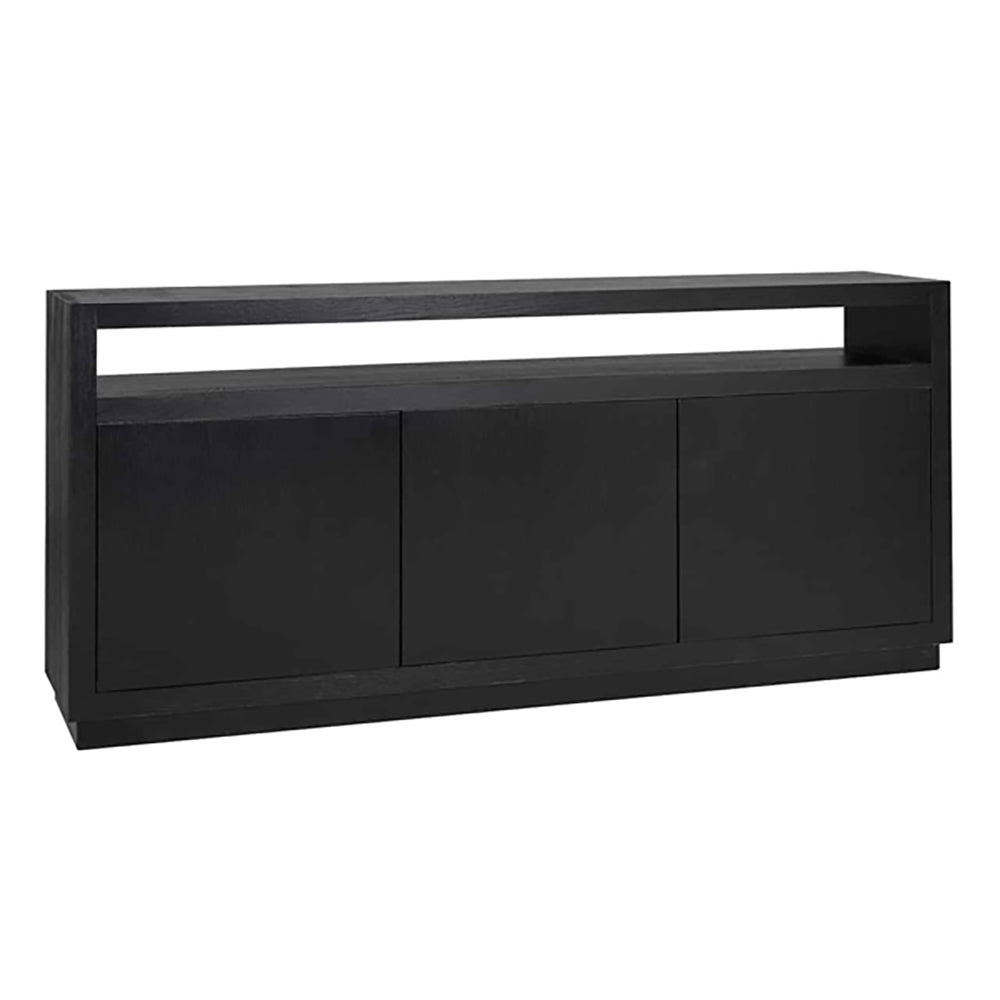 Product photograph of Richmond Oakura 3 Doors Black Sideboard from Olivia's