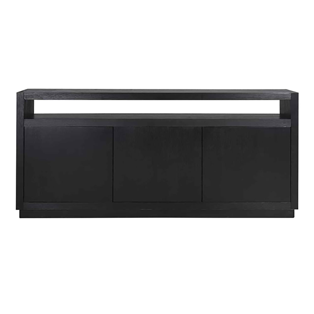 Product photograph of Richmond Oakura 3 Doors Black Sideboard from Olivia's.