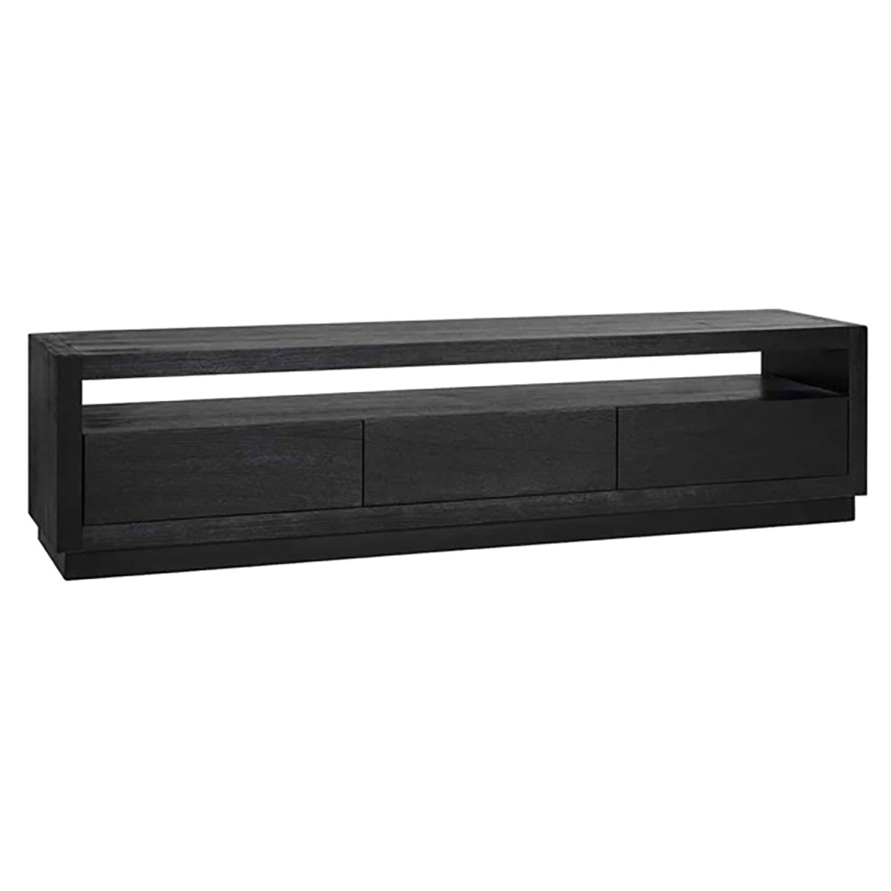 Product photograph of Richmond Oakura 3 Drawers Black Tv Unit from Olivia's