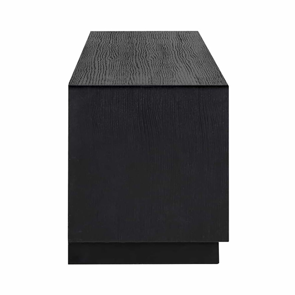 Product photograph of Richmond Oakura 3 Drawers Black Tv Unit from Olivia's.