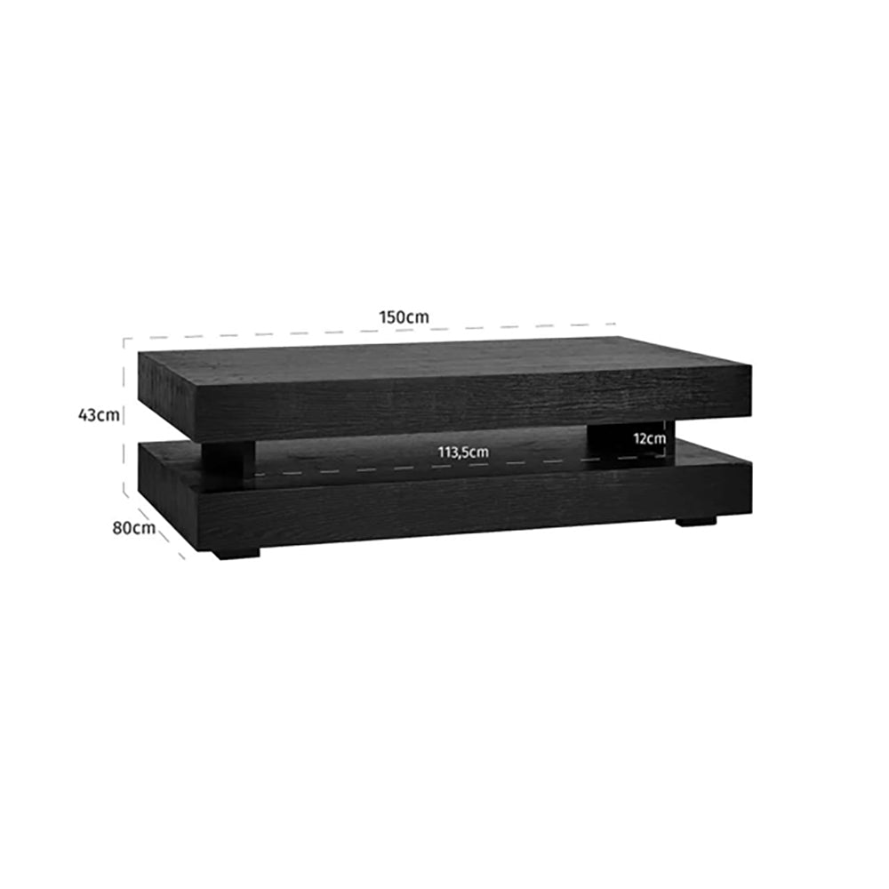 Product photograph of Richmond Oakura Blok H Black Coffee Table from Olivia's.