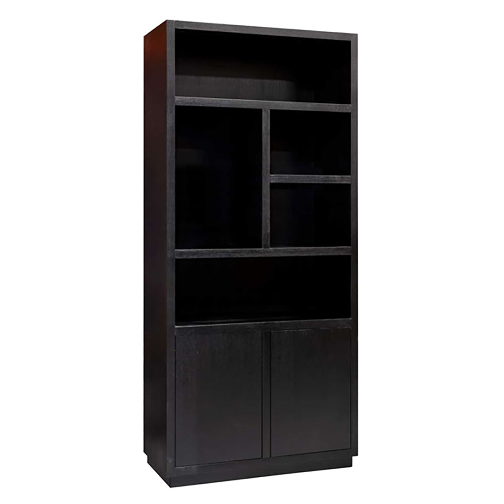 Product photograph of Richmond Oakura 2 Doors Left Split Black Bookcase from Olivia's
