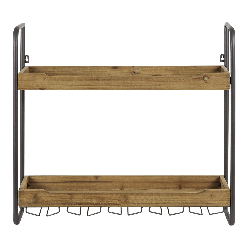 Product photograph of Light Living Sucrre Wall Shelving Brown from Olivia's