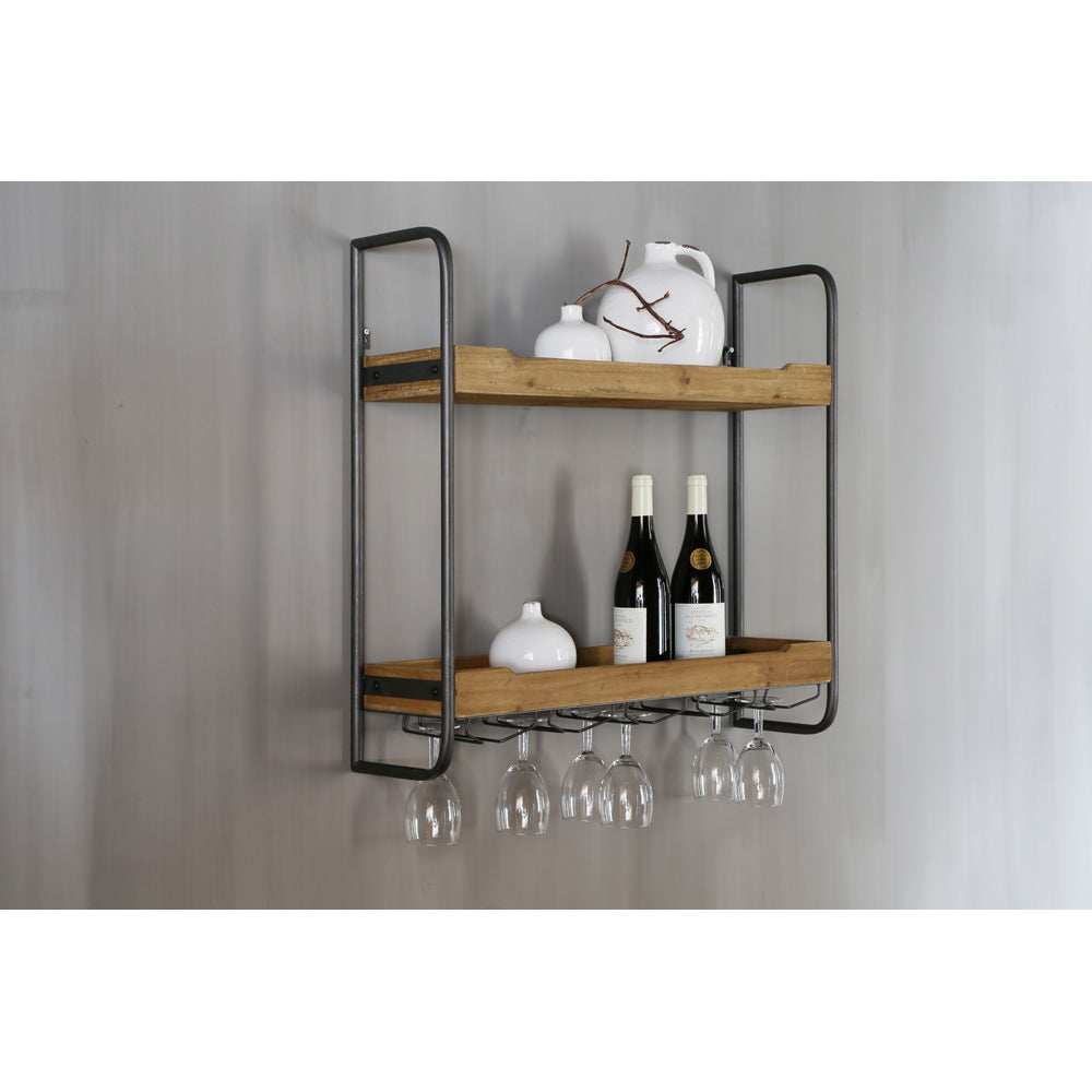 Product photograph of Light Living Sucrre Wall Shelving Brown from Olivia's.