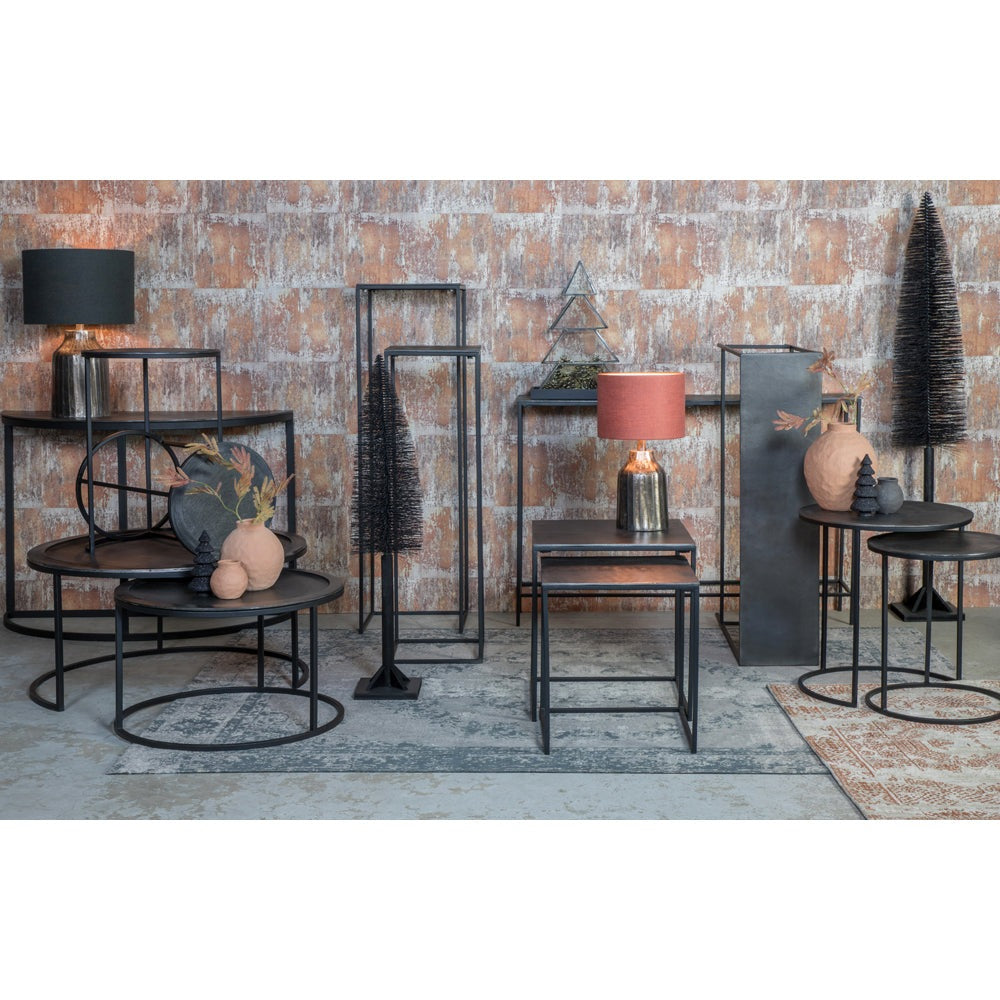 Product photograph of Light Living Set Of 2 Talca Side Table Antique Raw Lead from Olivia's.